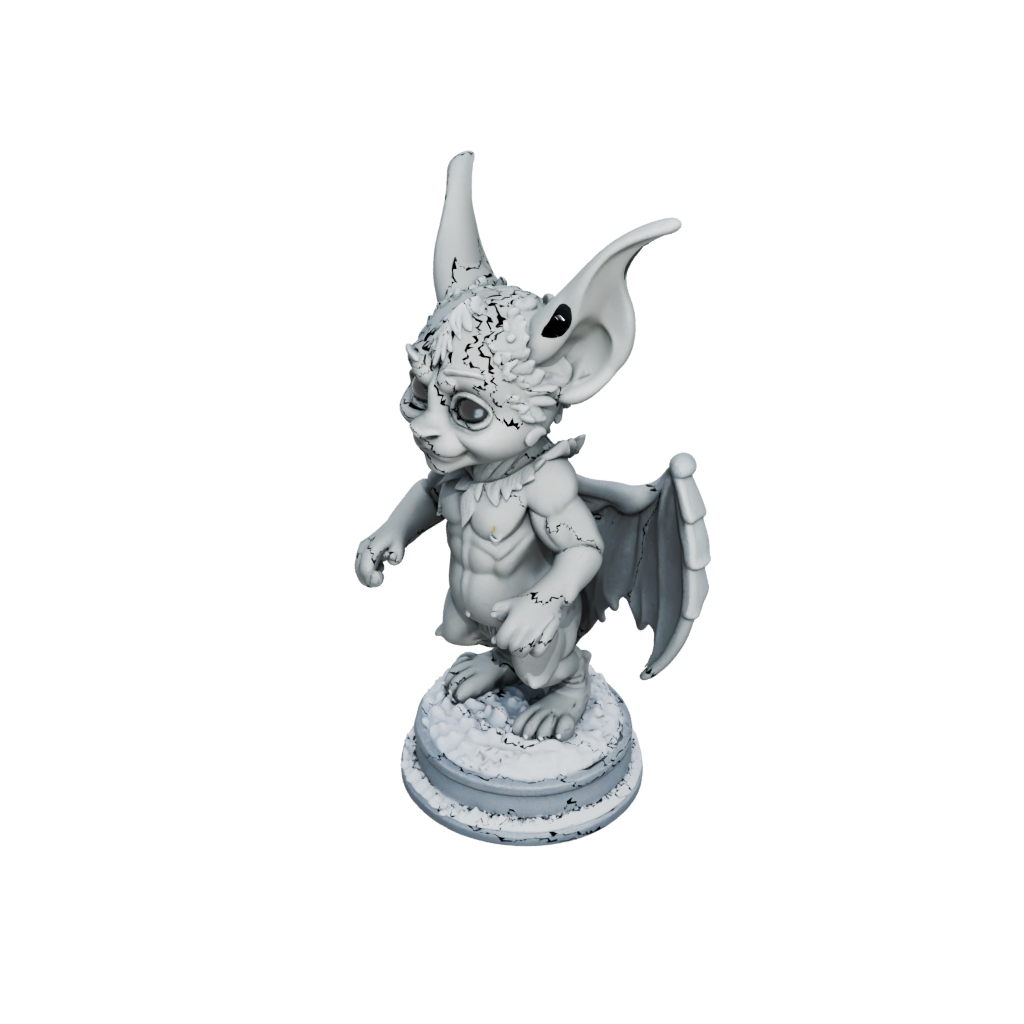 Holiday Chibi Gargoyle On Pedestal