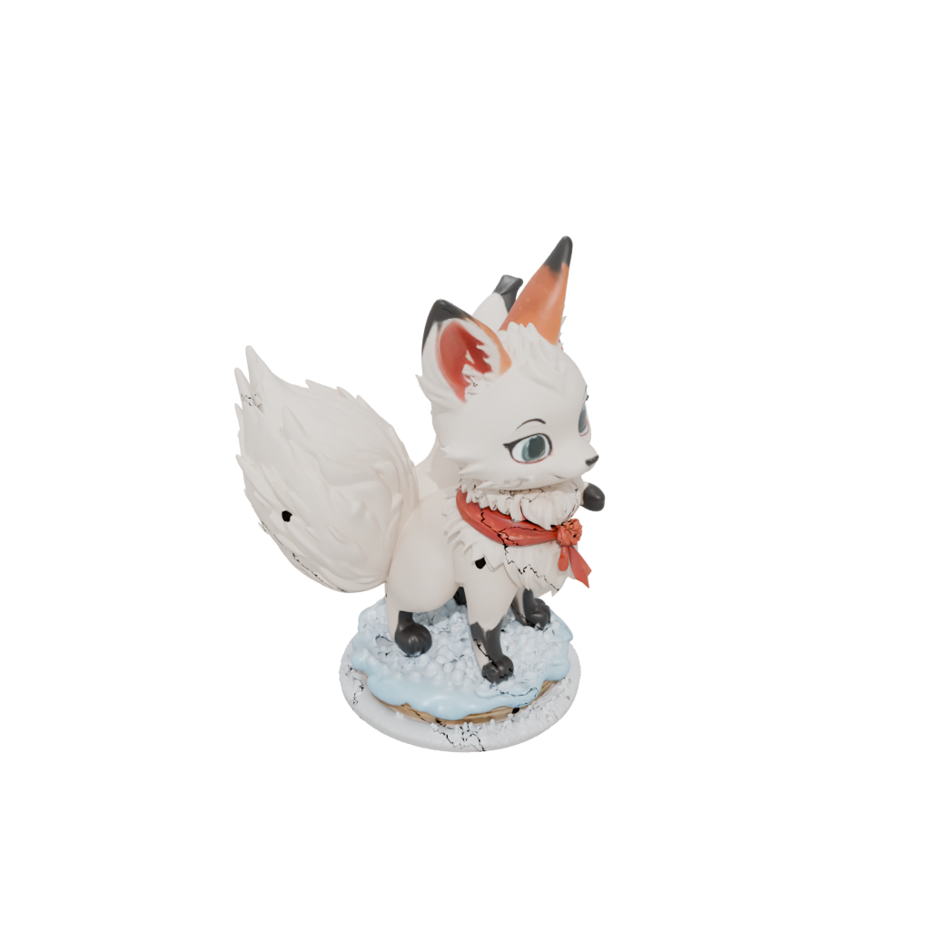 Holiday Chibi Kitsune Nine-Tail Fox