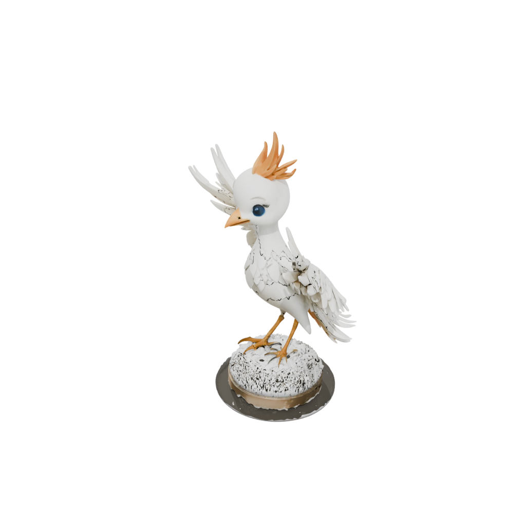 Holiday Chibi Phoenix Rising Sculpture