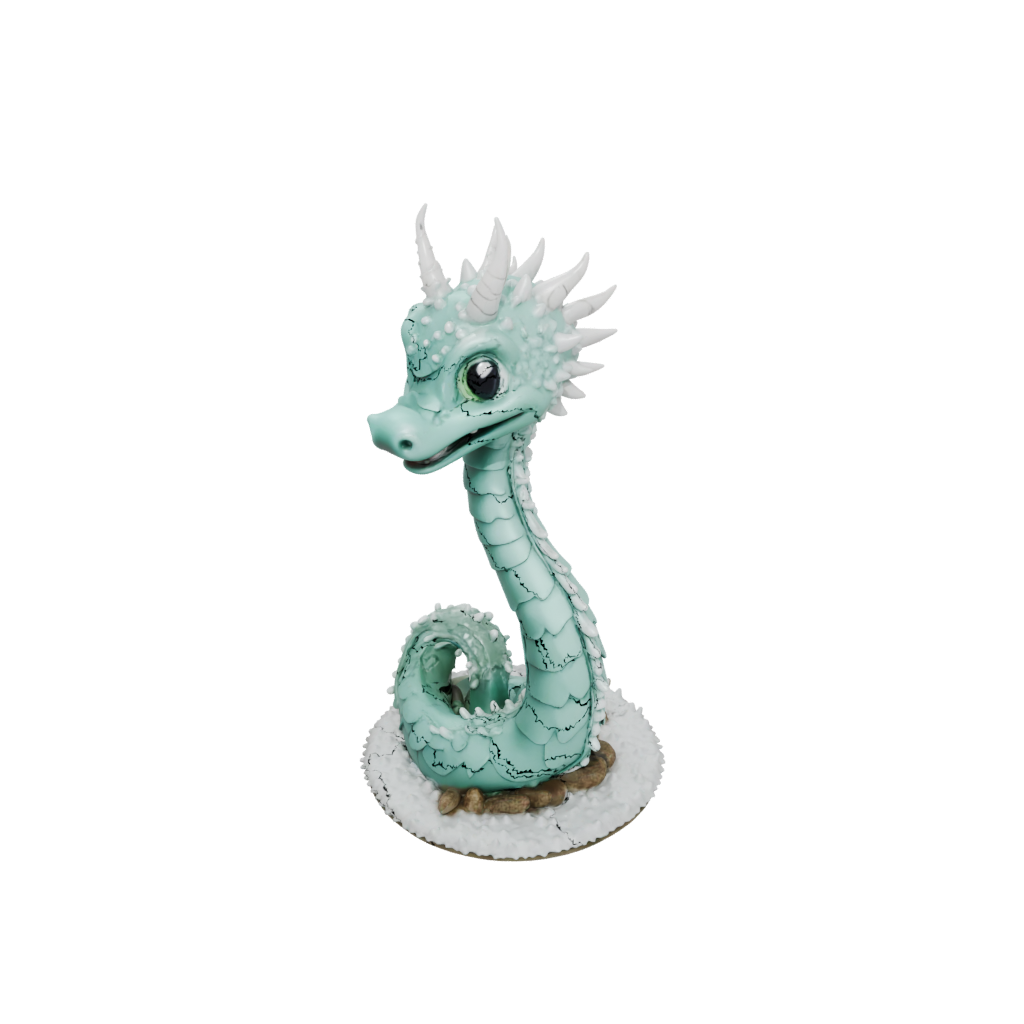 Holiday Chibi Sea Serpent Coiled Upright
