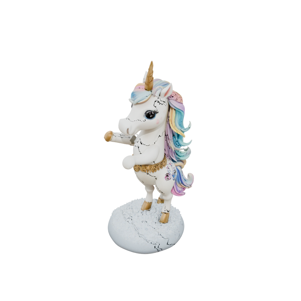 Holiday Chibi Unicorn Rearing Figure