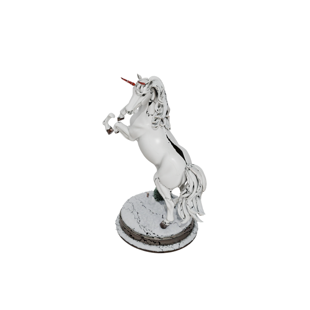 Holiday Scene Unicorn Rearing Figure