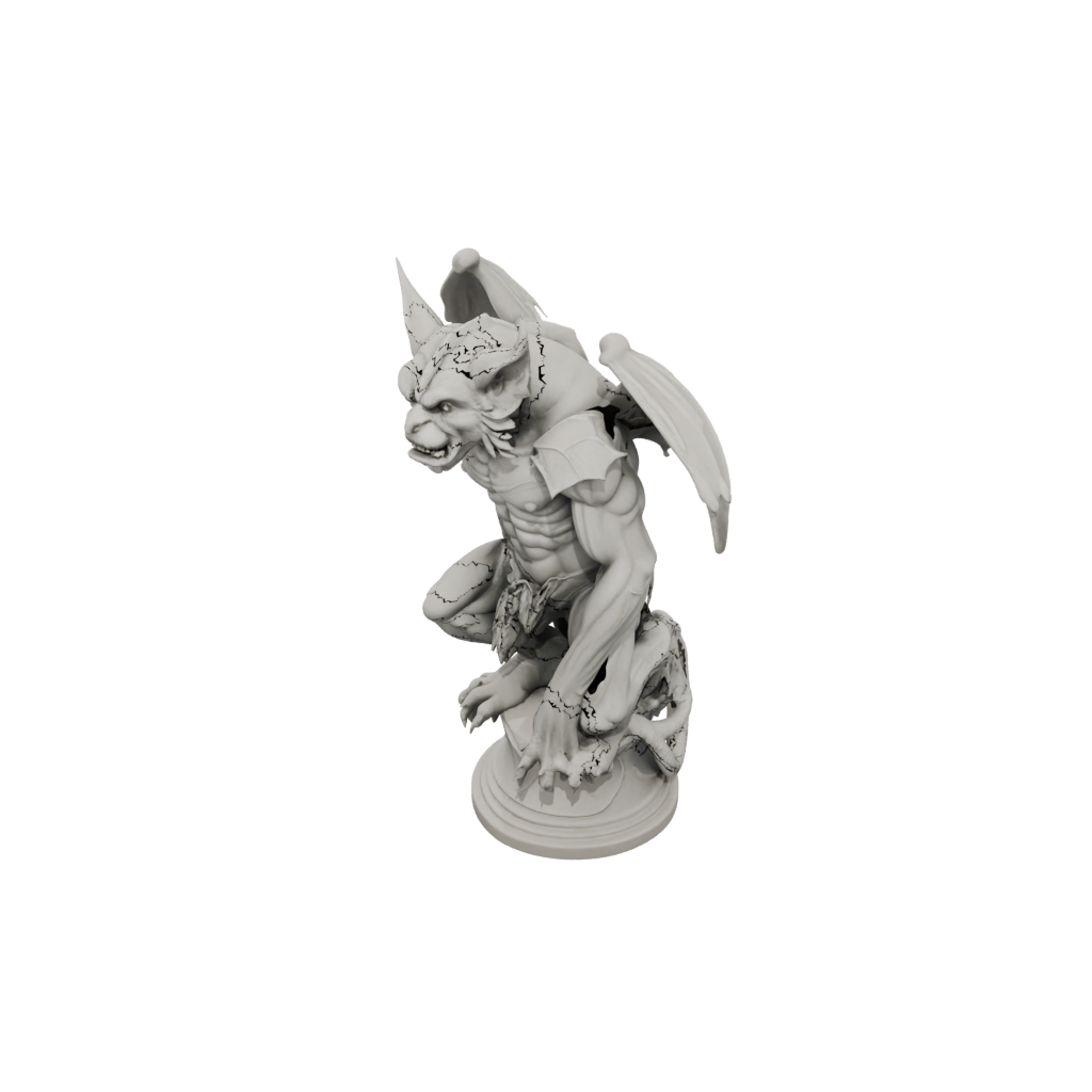 Jumbo Bust Gargoyle On Pedestal