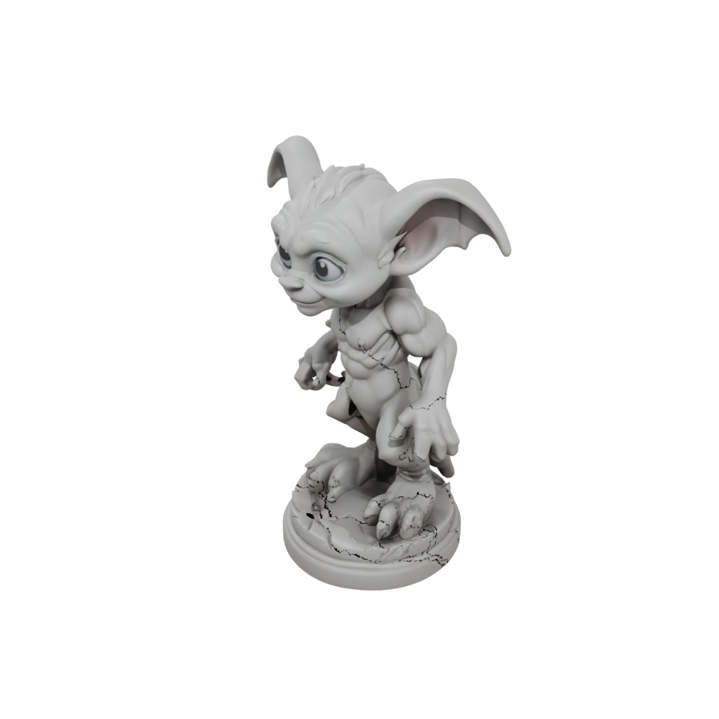 Jumbo Chibi Gargoyle On Pedestal