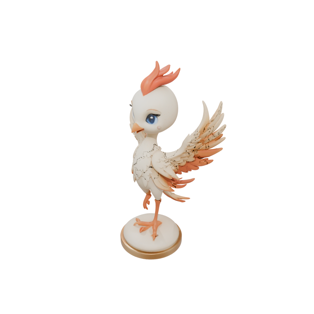 Jumbo Chibi Phoenix Rising Sculpture