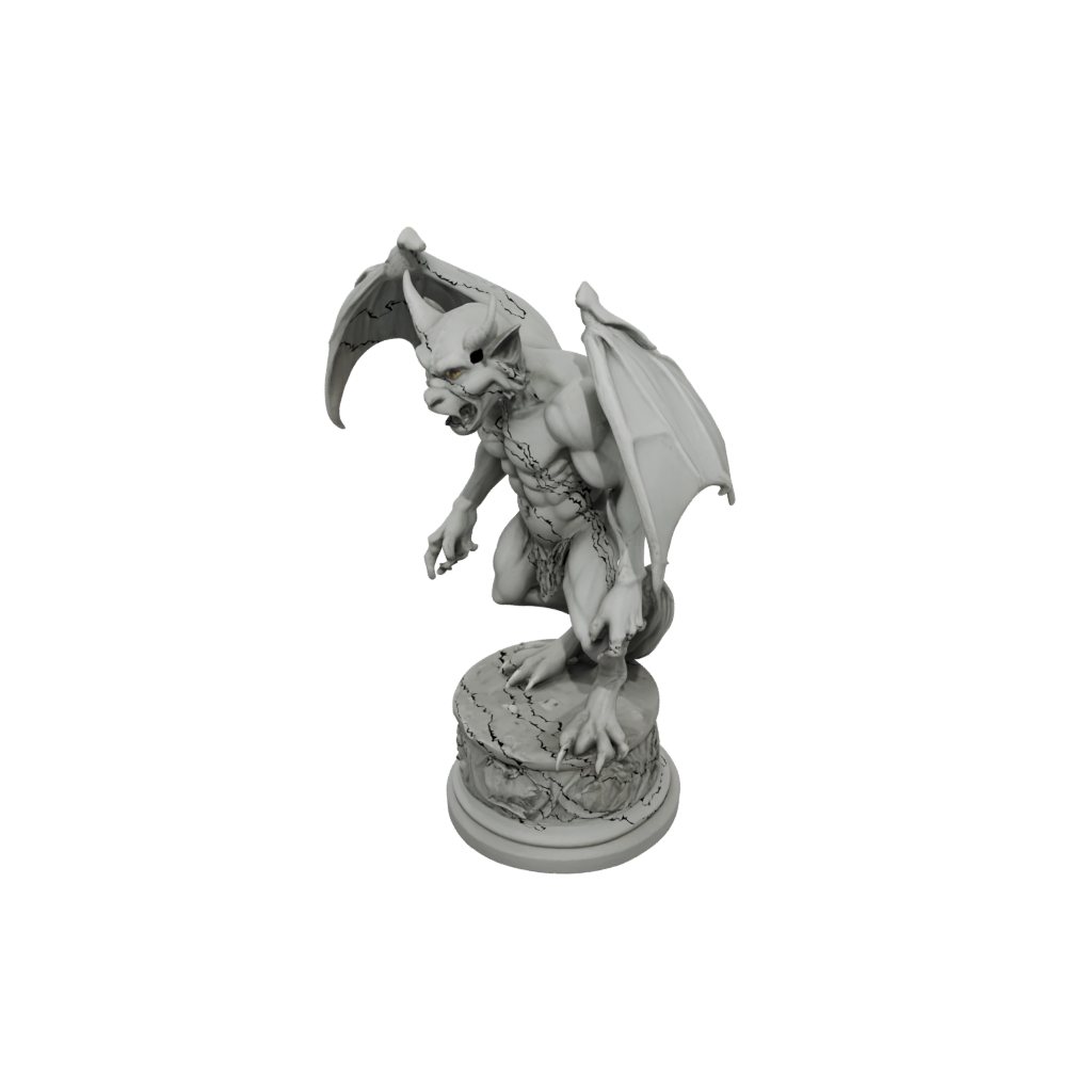 Jumbo Scene Gargoyle On Pedestal