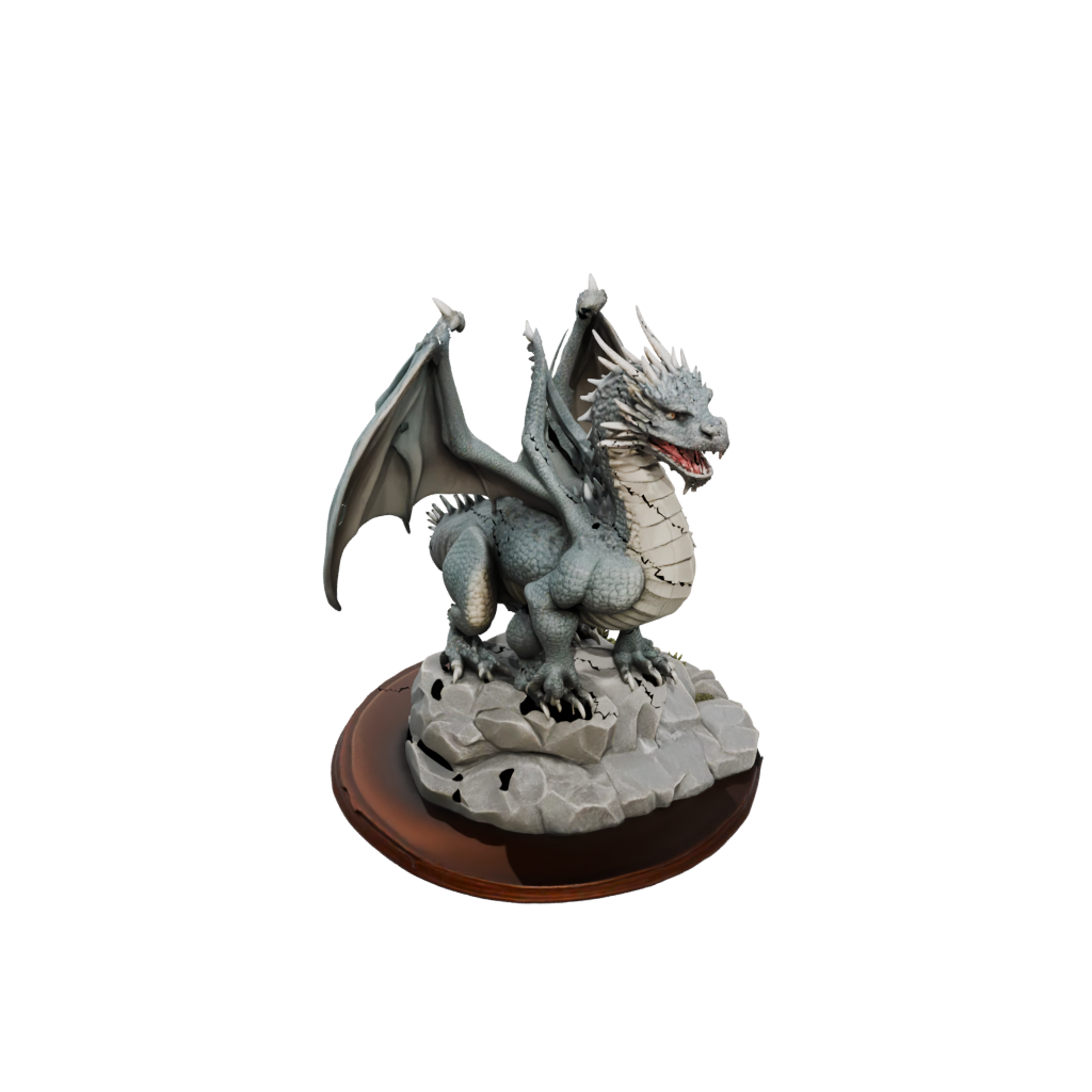 Jumbo Ancient Dragon Perched On Rocks