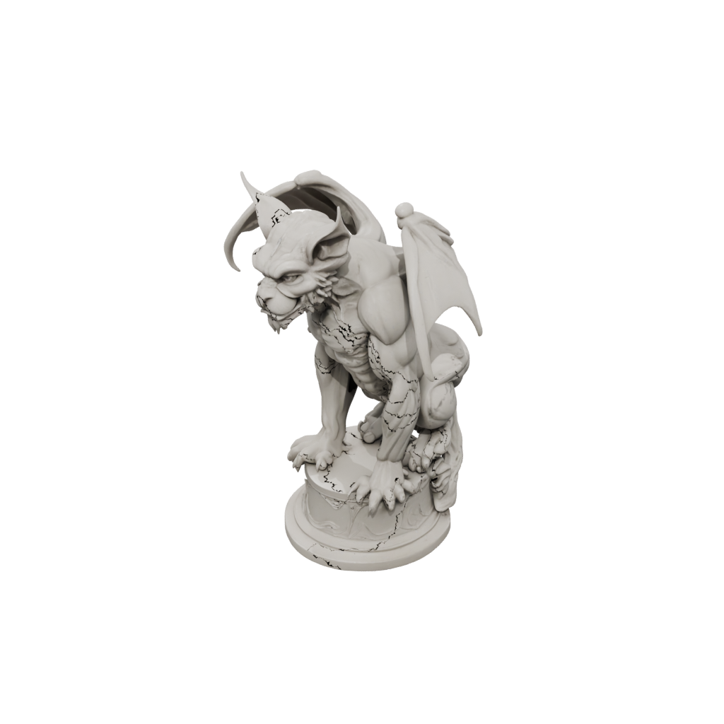 Jumbo Relief Gargoyle On Pedestal