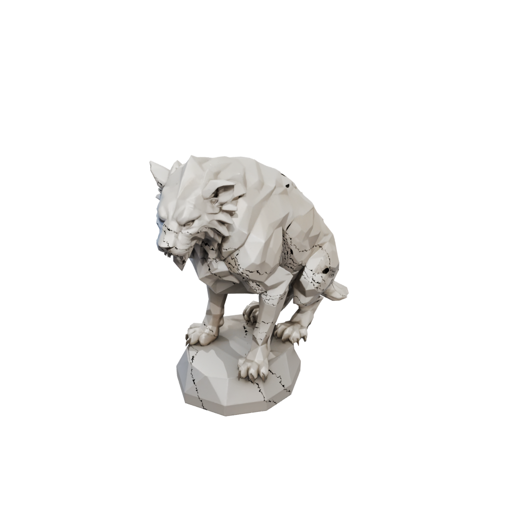 Low-Poly Bust Chimera Beast — fantasy figurines 3D print model, STL