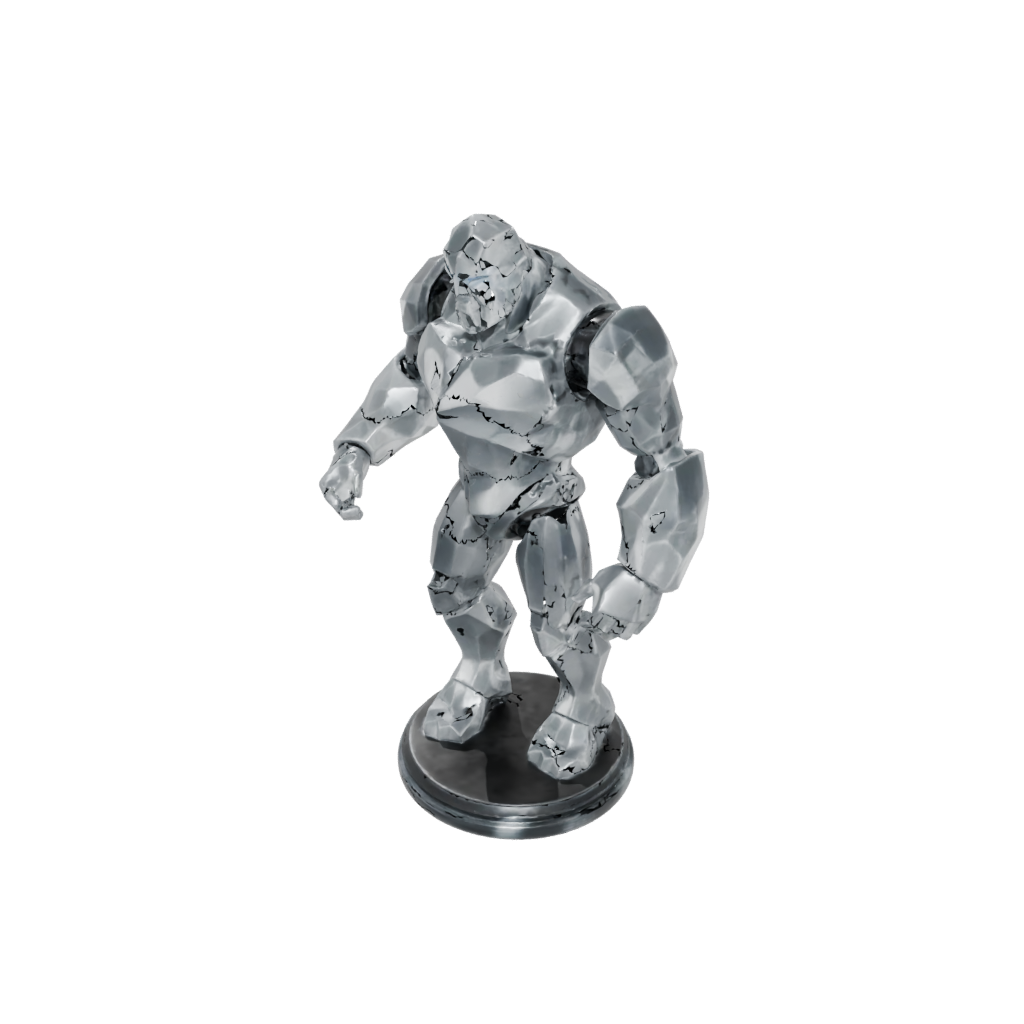 Low-Poly Bust Crystal Golem — fantasy figurines 3D print model, STL