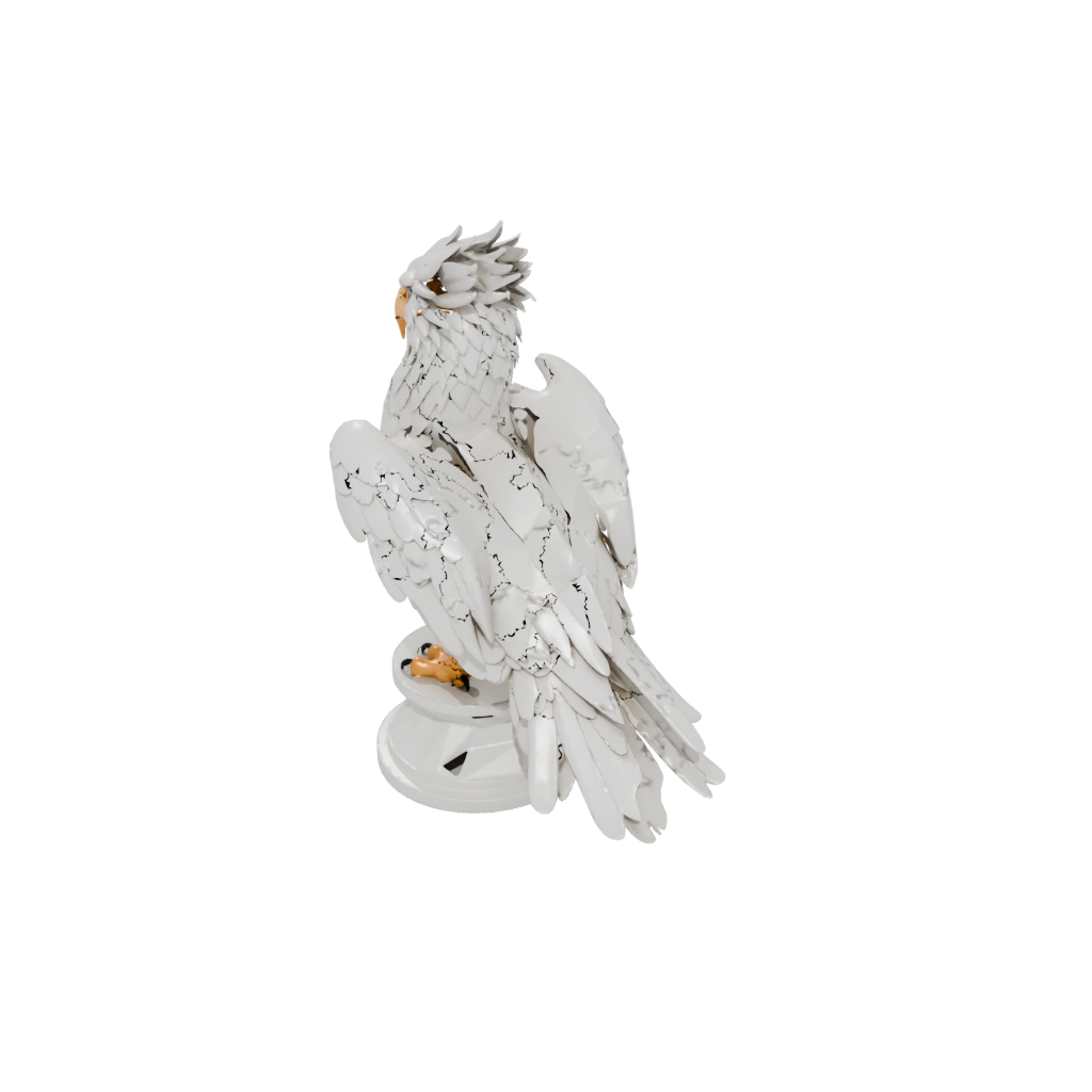 Low-Poly Bust Griffin Statue — fantasy figurines 3D print model, STL