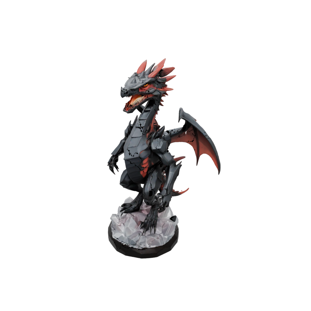 Low-Poly Bust Lava Drake — fantasy figurines 3D print model, STL