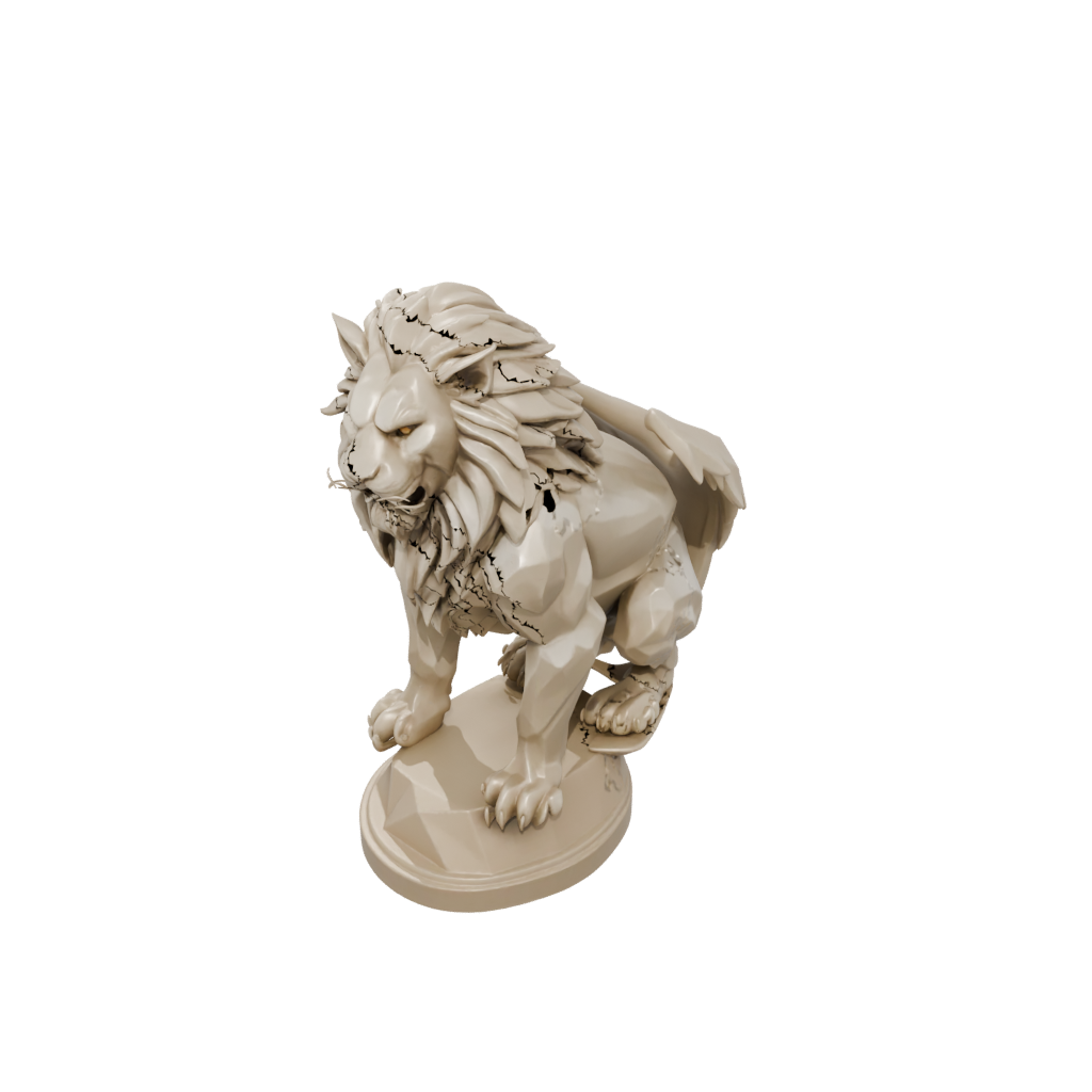 Low-Poly Bust Manticore — fantasy figurines 3D print model, STL