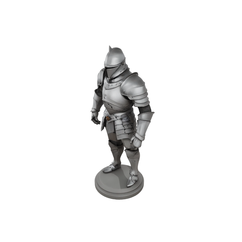 Low-Poly Bust Medieval Knight Statue