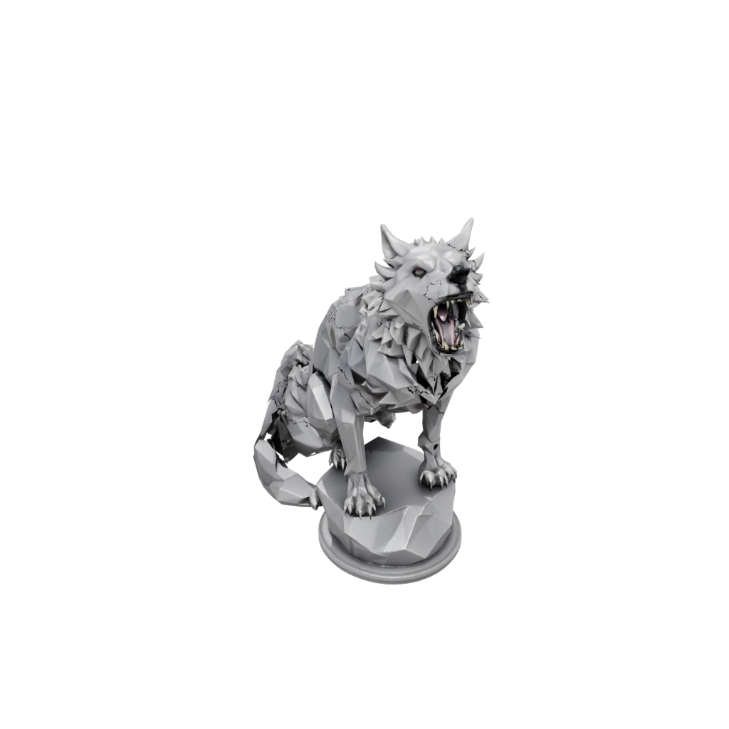 Low-Poly Bust Werewolf Mid-Howl — fantasy figurines 3D print model, STL