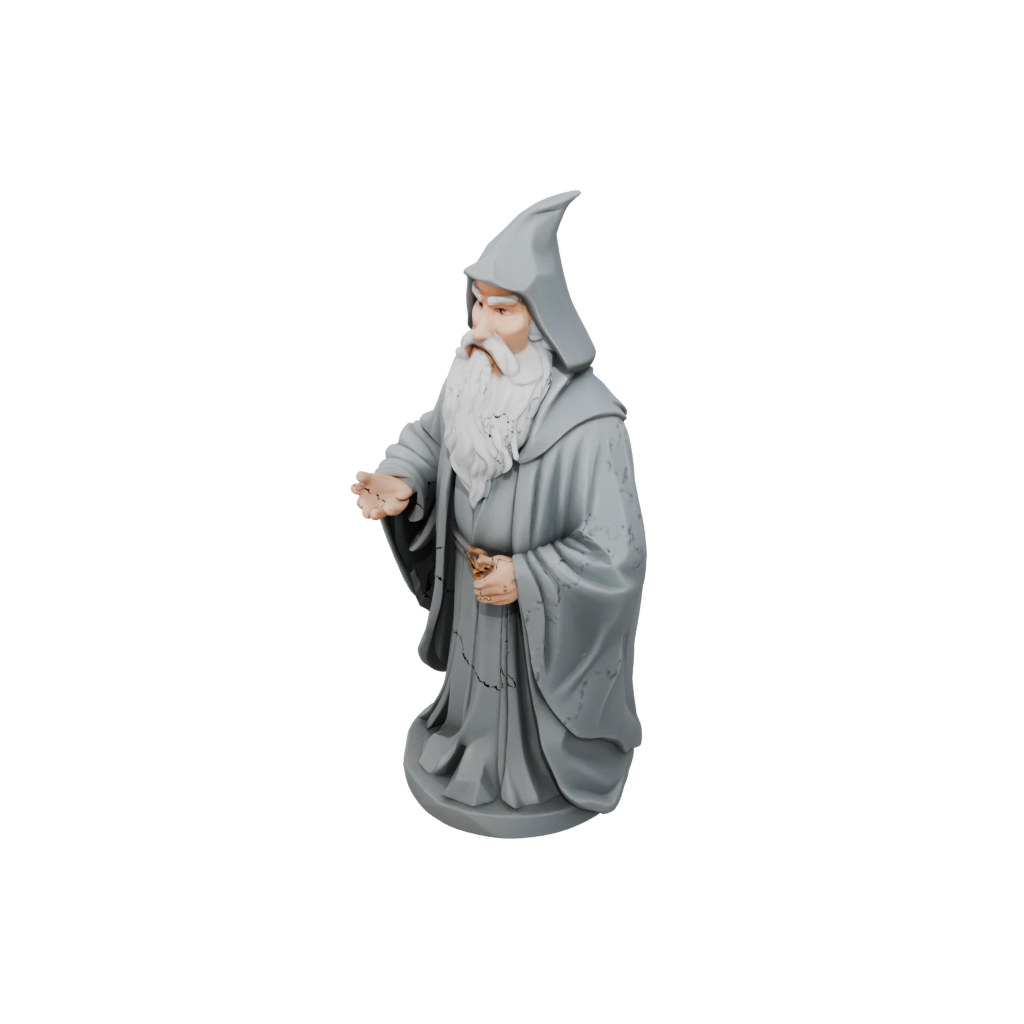 Low-Poly Bust Wise Wizard Figure
