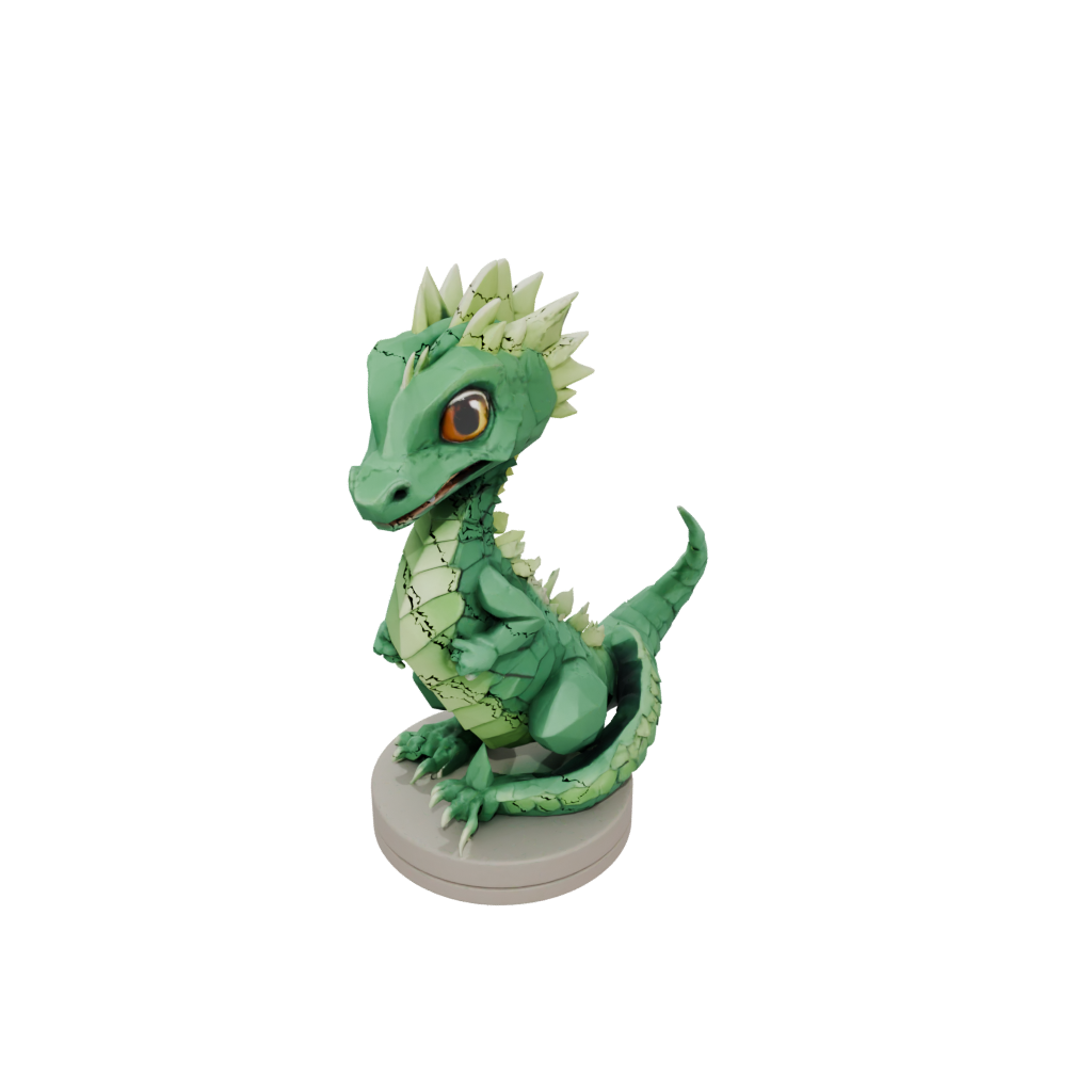 Low-Poly Chibi Basilisk Serpent
