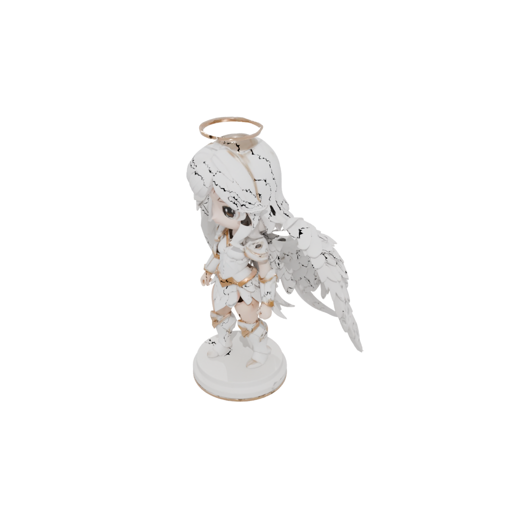 Low-Poly Chibi Celestial Angel Warrior