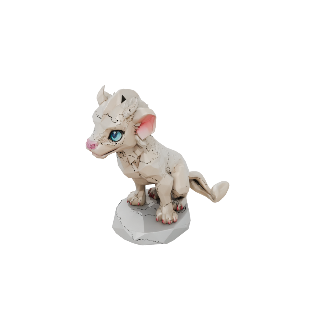 Low-Poly Chibi Chimera Beast