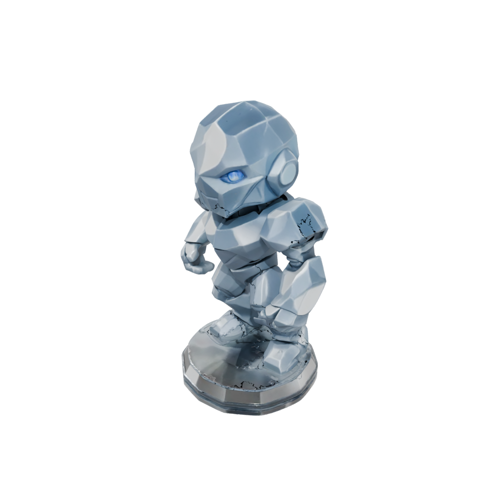 Low-Poly Chibi Crystal Golem