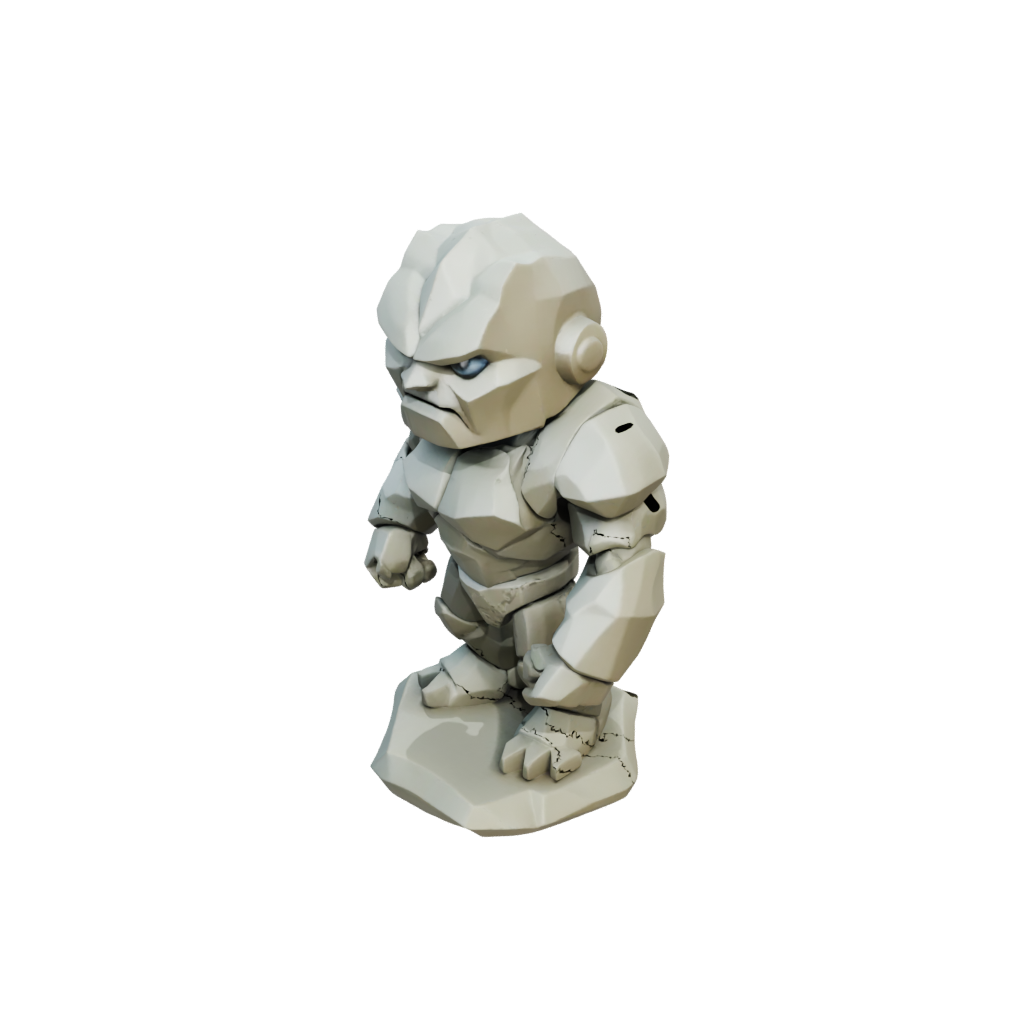 Low-Poly Chibi Earth Golem Colossus