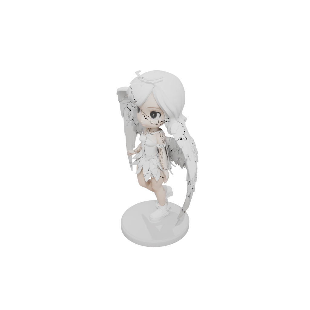 Low-Poly Chibi Fallen Angel