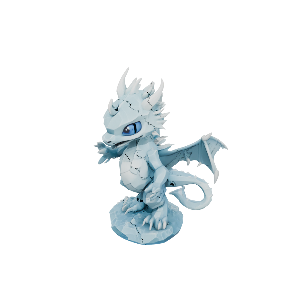 Low-Poly Chibi Frost Wyrm