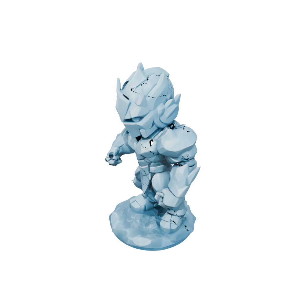 Low-Poly Chibi Ice Elemental Titan