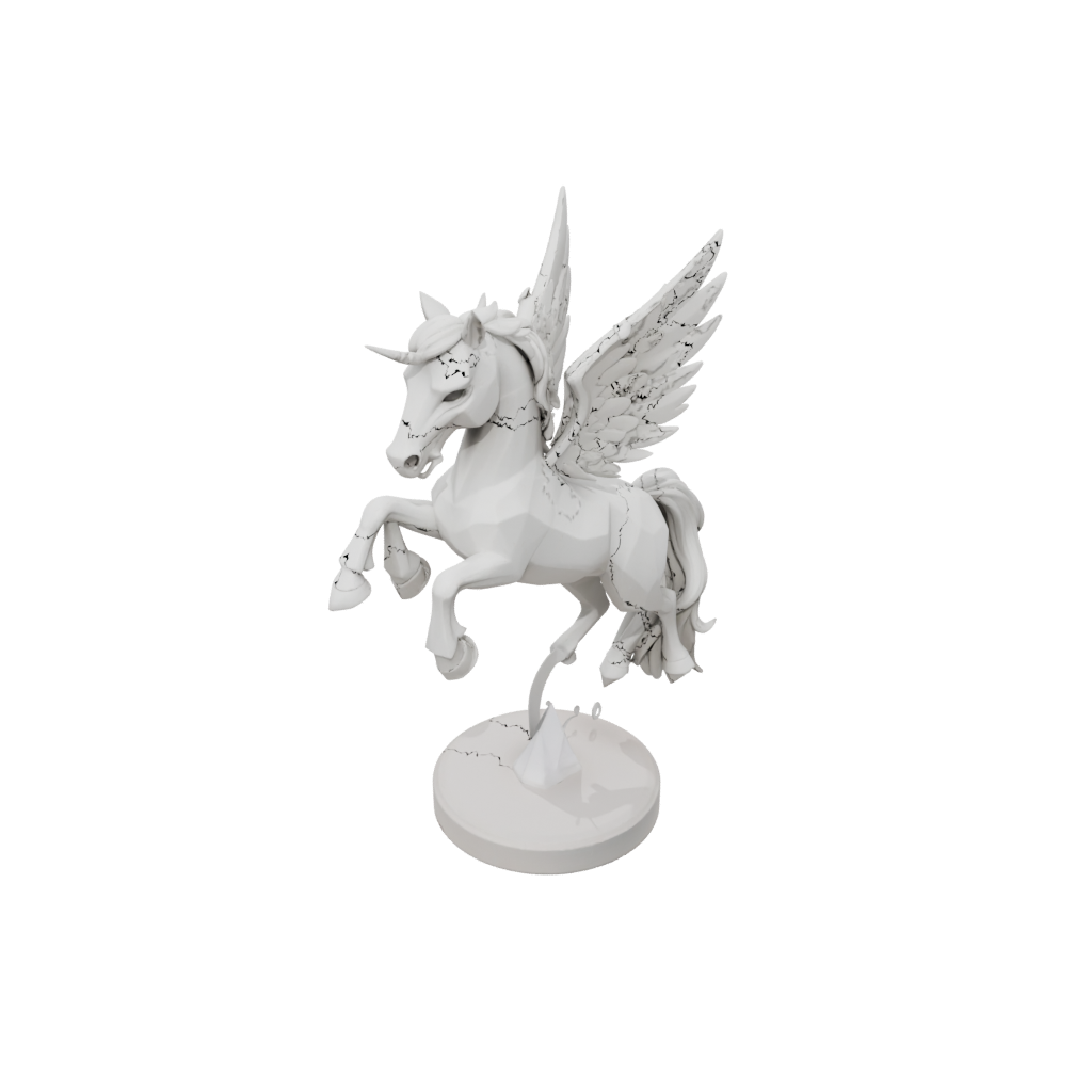 Low-Poly Chibi Pegasus Rearing