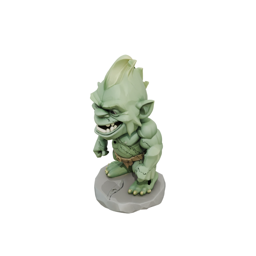 Low-Poly Chibi Rock Troll