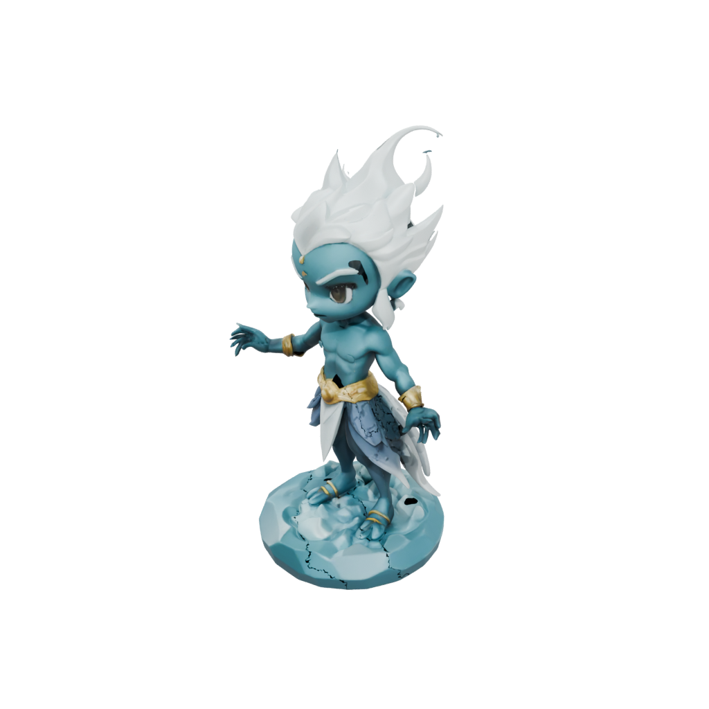 Low-Poly Chibi Storm Djinn