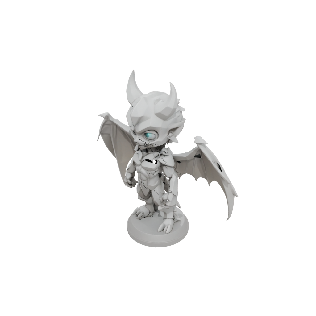 Low-Poly Chibi Winged Demon Lord