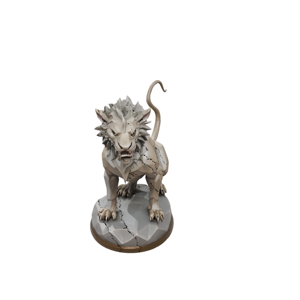 Low-Poly Scene Chimera Beast