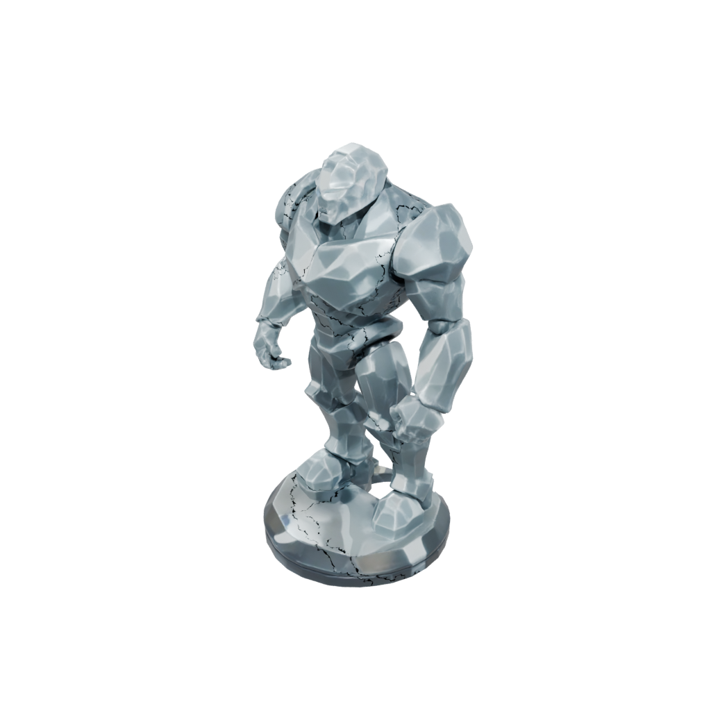 Low-Poly Scene Crystal Golem