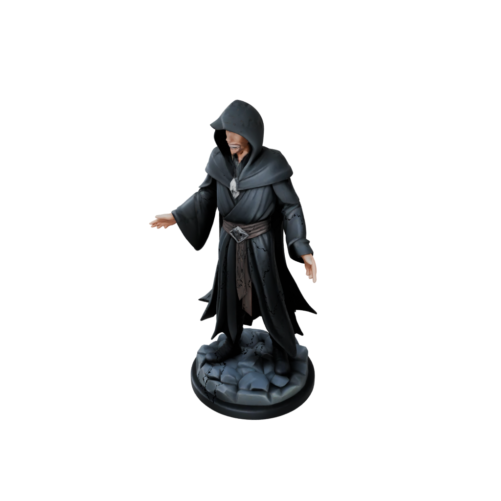 Low-Poly Scene Dark Sorcerer Figurine