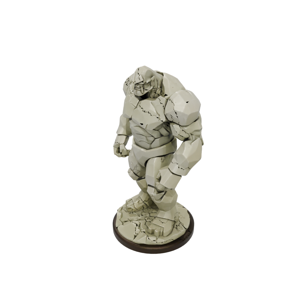 Low-Poly Scene Earth Golem Colossus