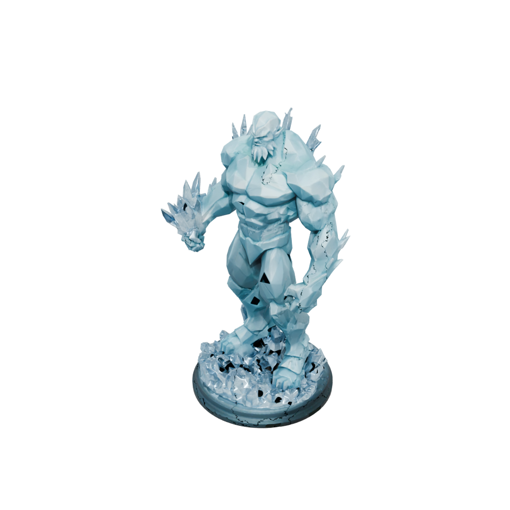 Low-Poly Scene Ice Elemental Titan