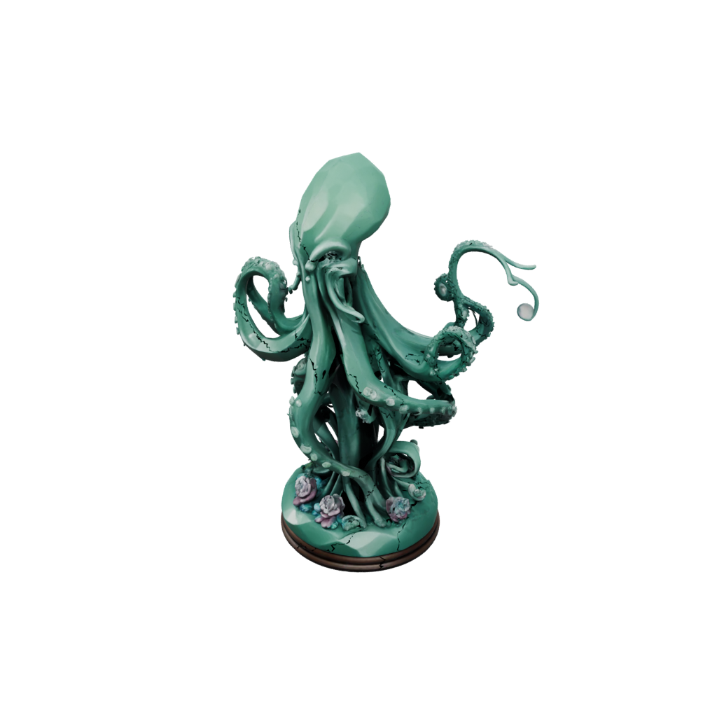 Low-Poly Scene Kraken Tentacle Sculpture
