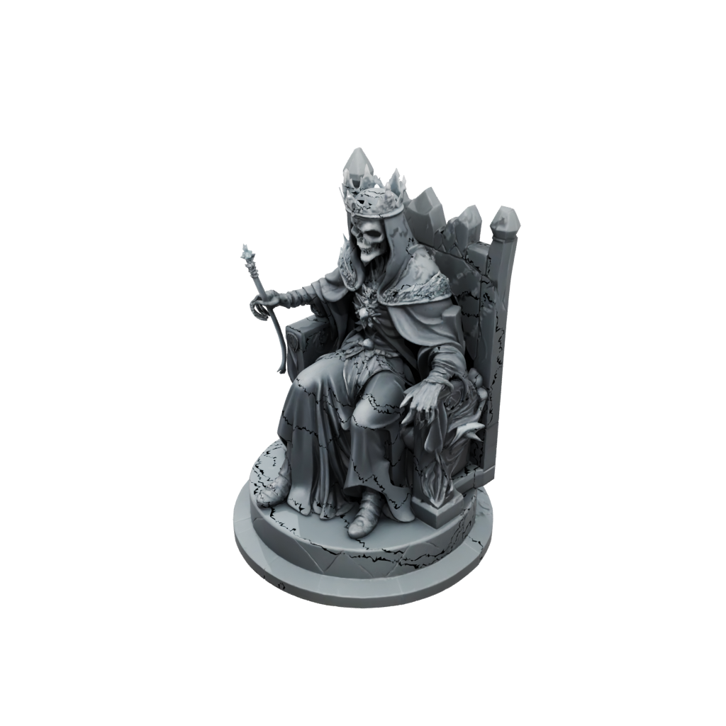 Low-Poly Scene Lich On Throne