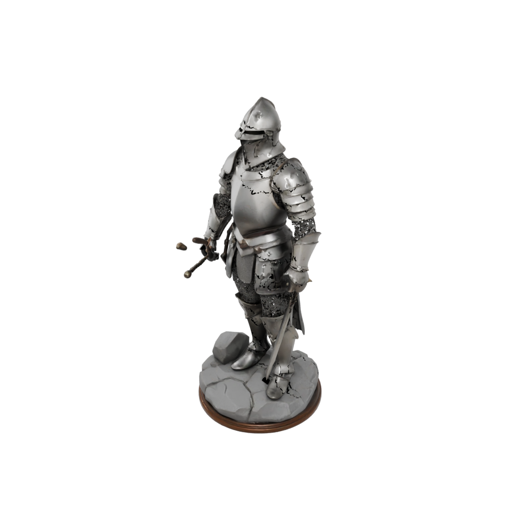 Low-Poly Scene Medieval Knight Statue