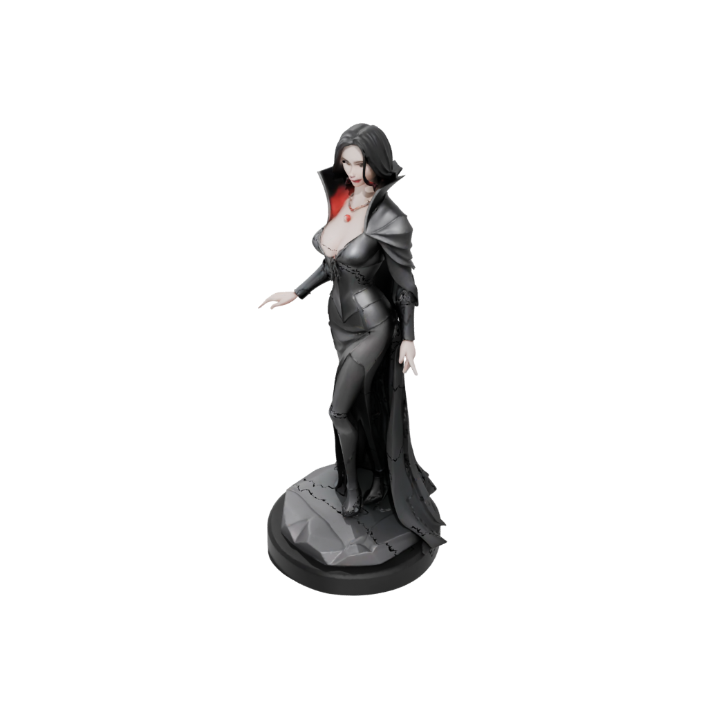 Low-Poly Scene Vampire Countess