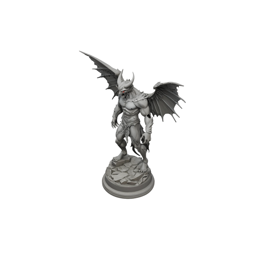 Low-Poly Scene Winged Demon Lord