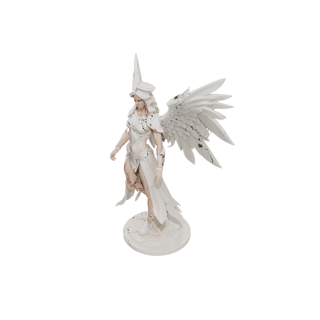 Low-Poly Celestial Angel Warrior