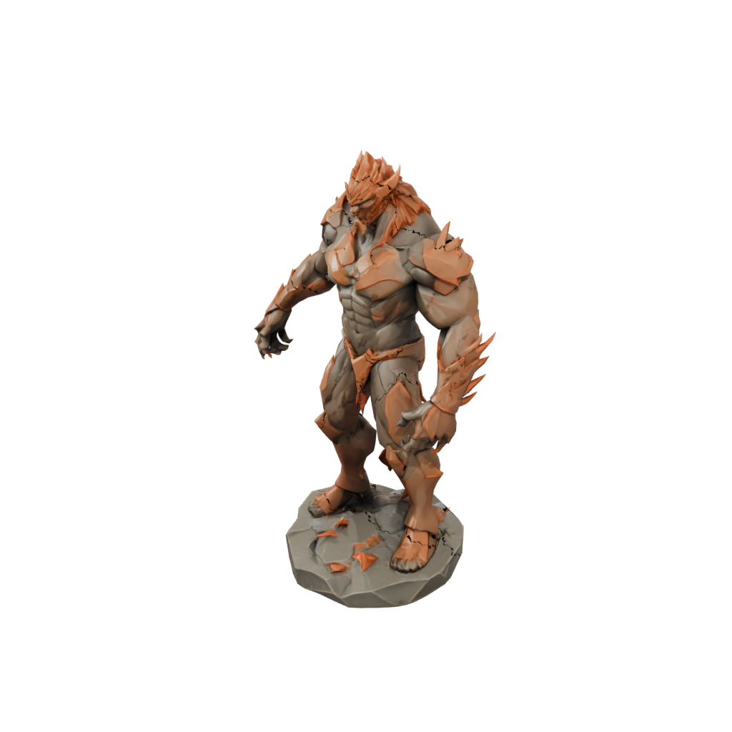 Low-Poly Fire Elemental Titan