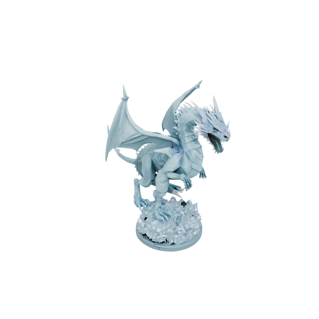 Low-Poly Frost Wyrm