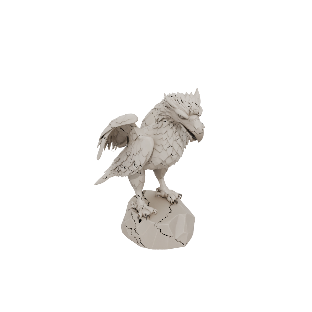 Low-Poly Griffin Statue