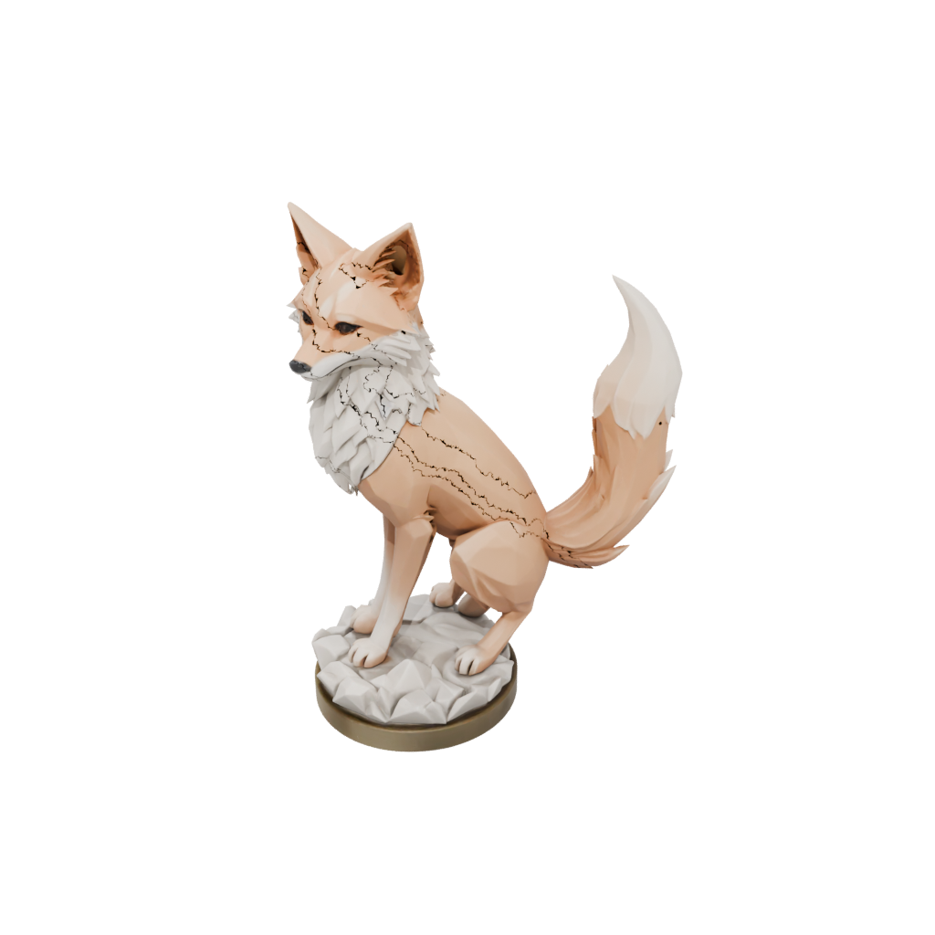 Low-Poly Kitsune Nine-Tail Fox