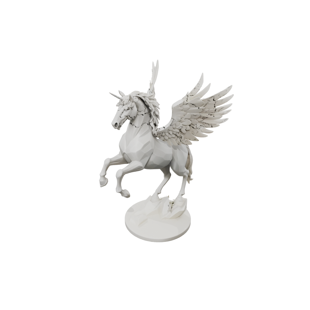 Low-Poly Pegasus Rearing