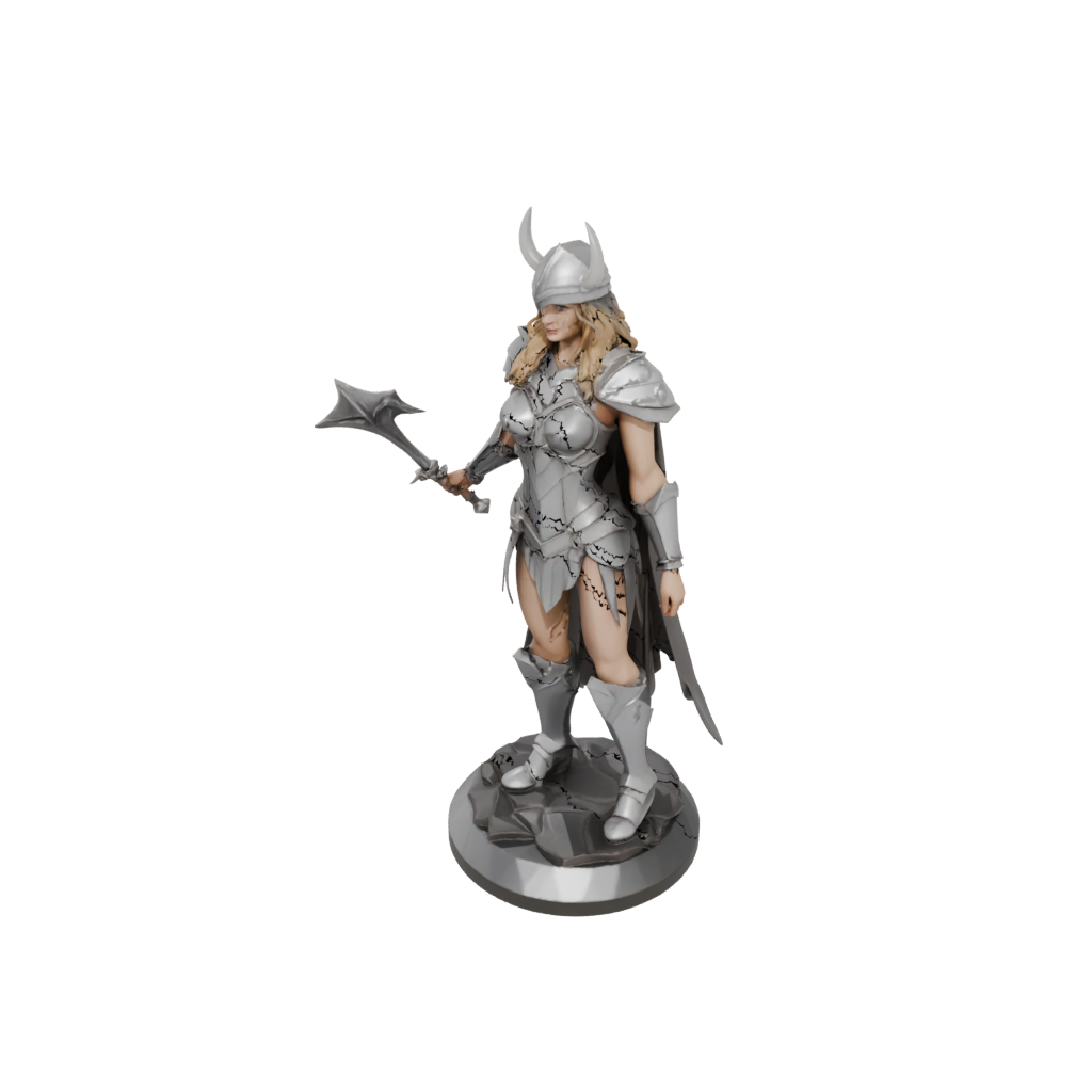 Low-Poly Valkyrie Warrior Figure