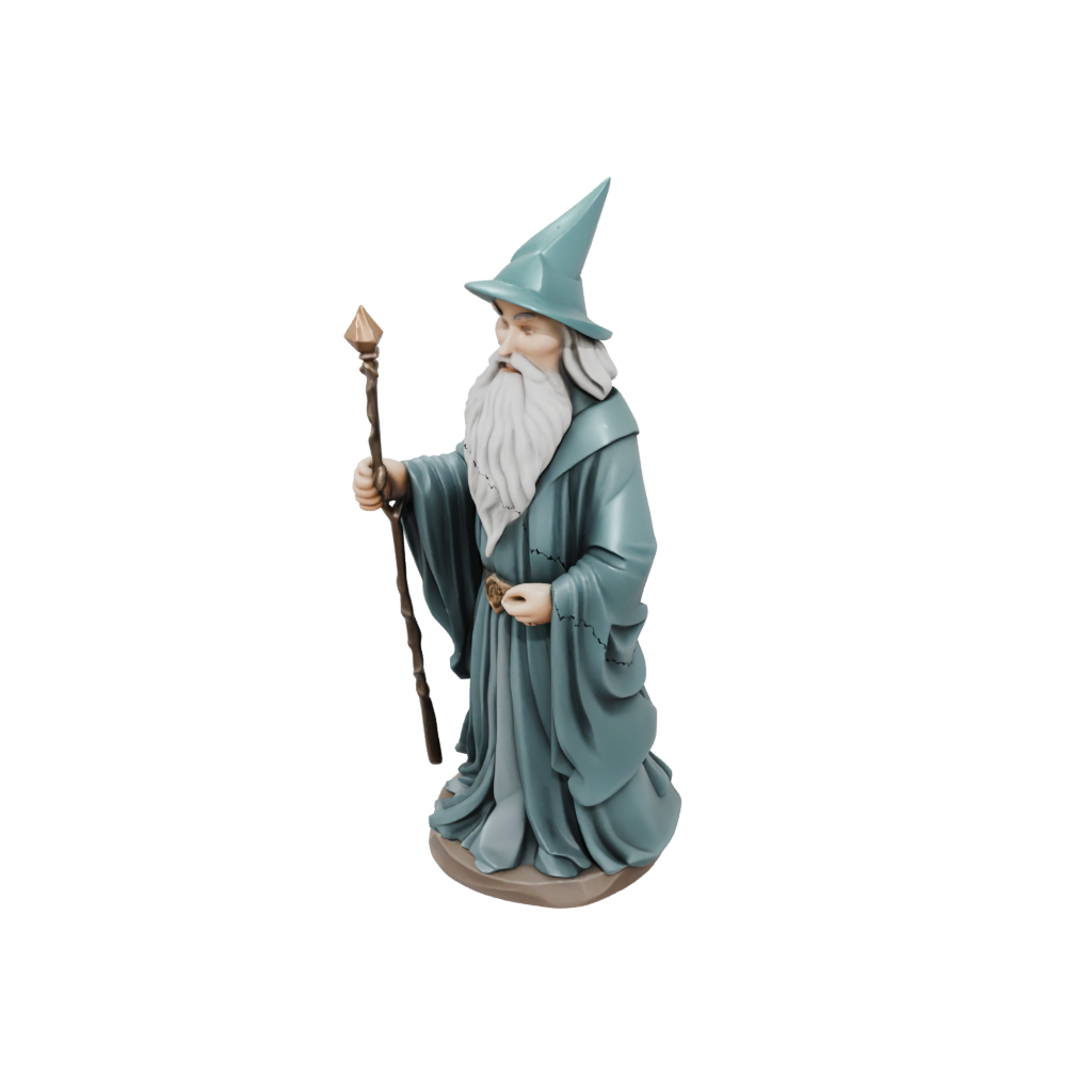 Low-Poly Wise Wizard Figure
